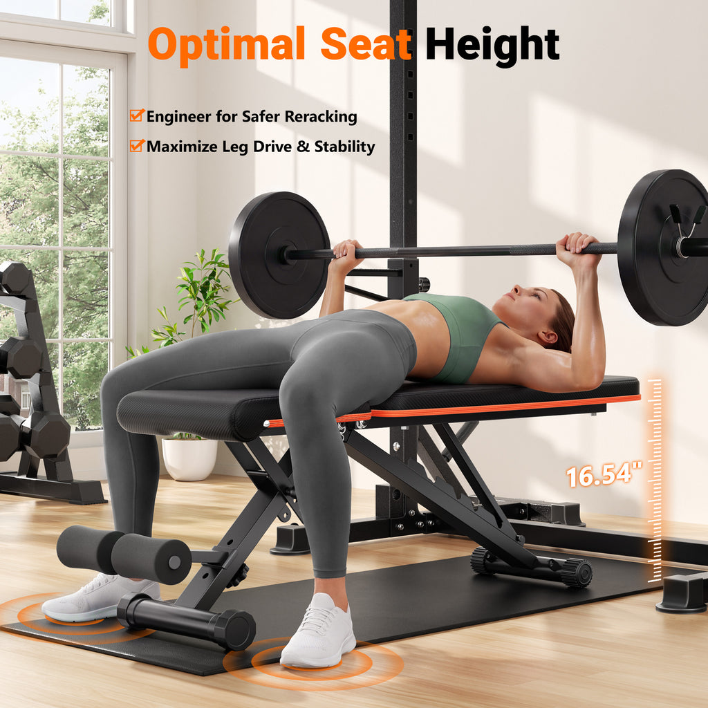 COFUNOK Adjustable Folding Weight Bench for Home Gym, 827 lbs Capacity Multi-Functional Workout Bench with 7 Positions for Full Body