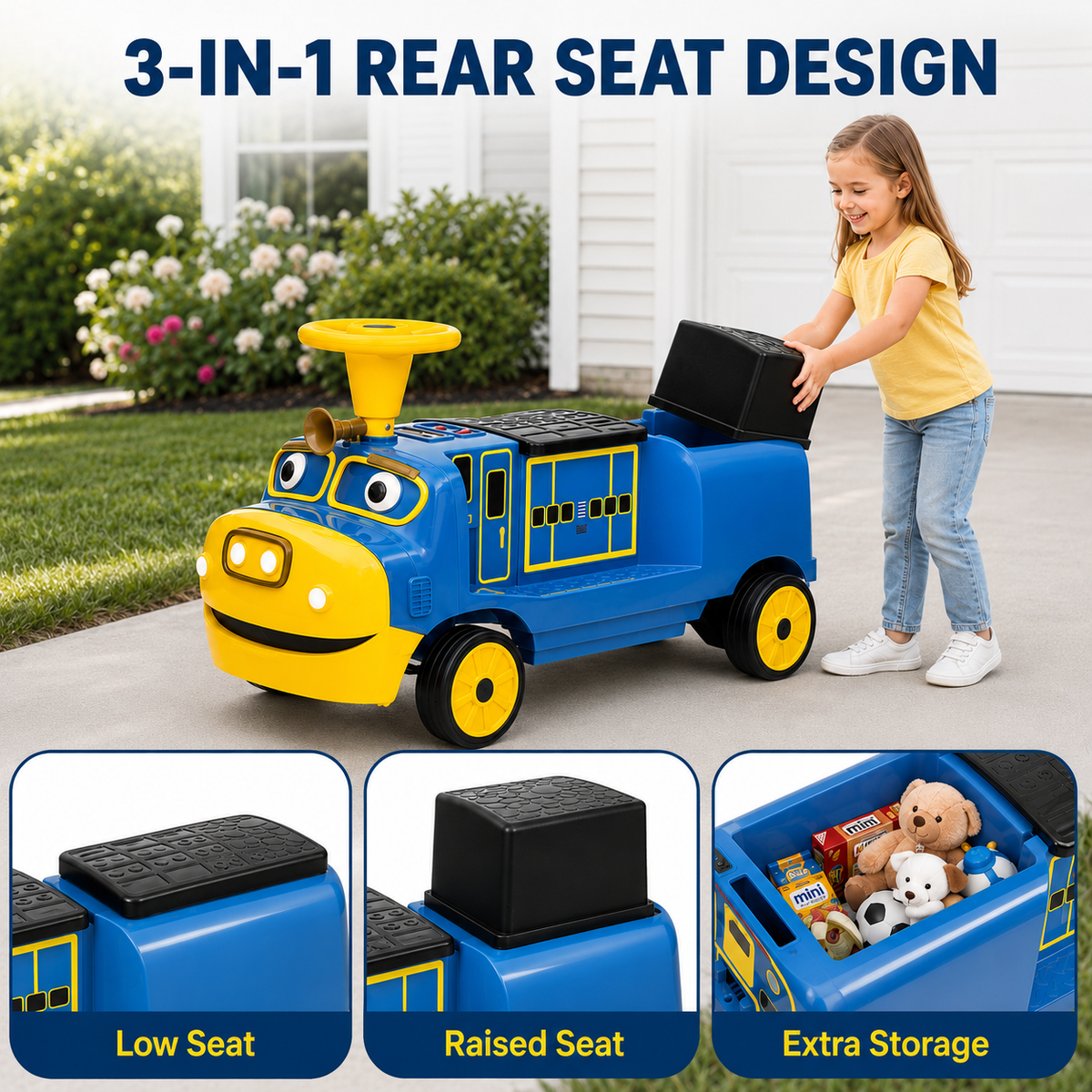 Officially Licensed Chuggington 12V Electric Ride On Train for Kids, Max Speed 3.1 MPH, 150 lbs Capacity, Ages 3-8, Blue