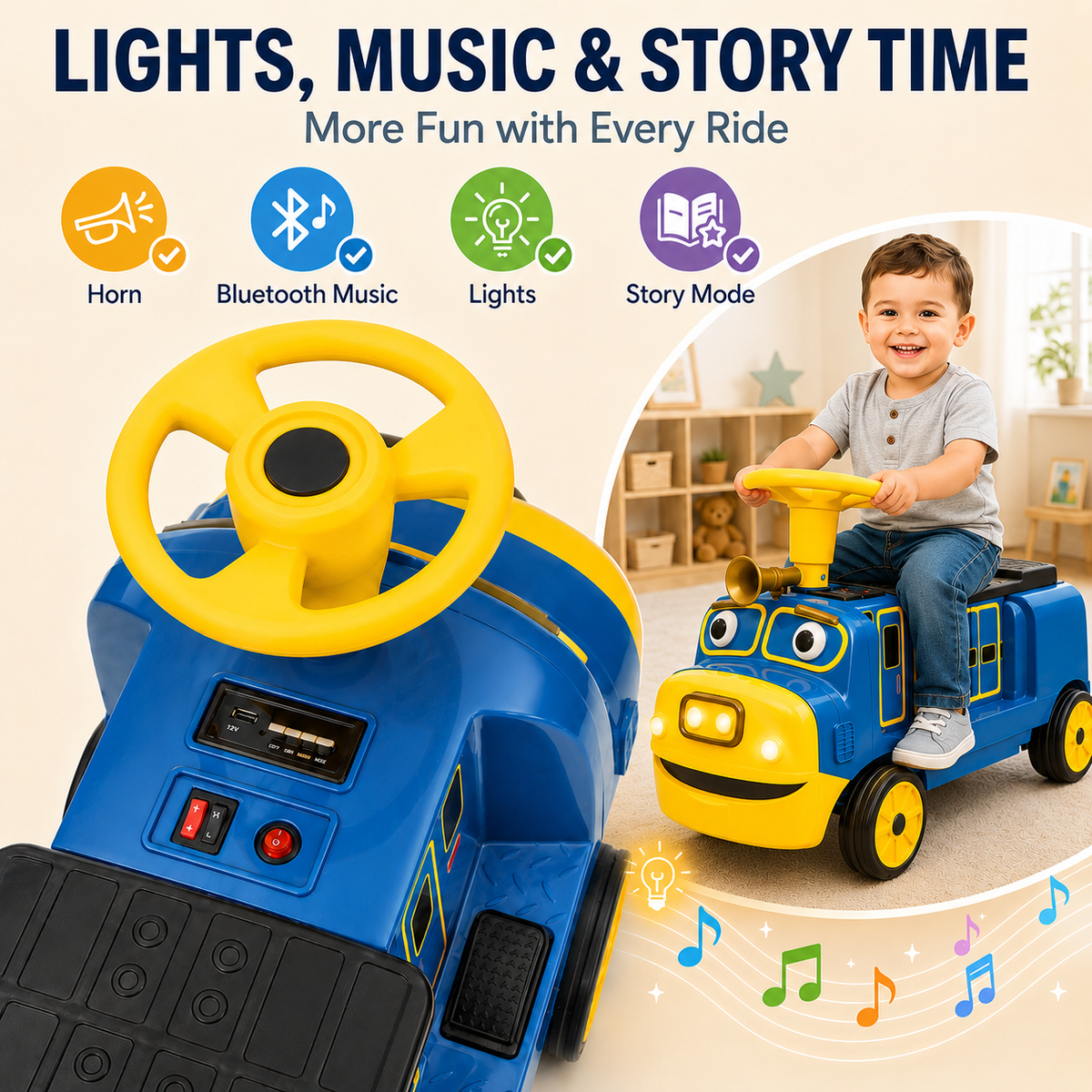 Officially Licensed Chuggington 12V Electric Ride On Train for Kids, Max Speed 3.1 MPH, 150 lbs Capacity, Ages 3-8, Blue