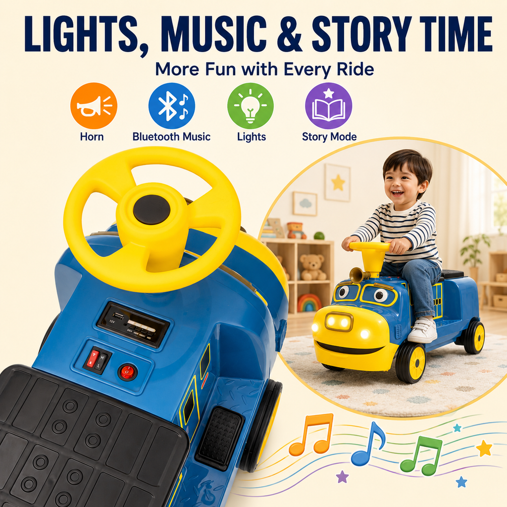 Officially Licensed Chuggington 12V Electric Ride On Train for Kids, Max Speed 3.1 MPH, 150 lbs Capacity, Ages 3-8, Blue