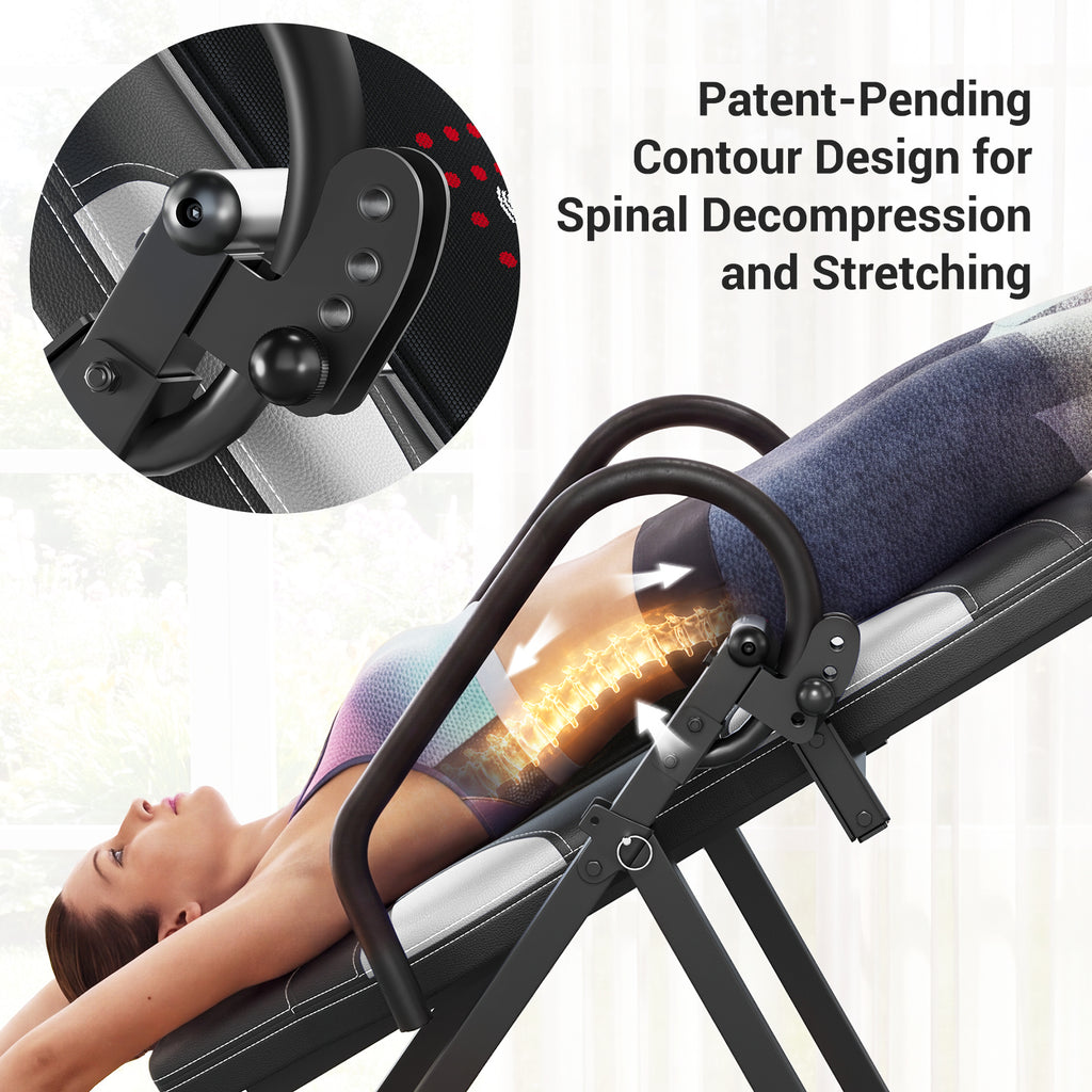 Heavy Duty Inversion Table, 300lb Capacity whit Back Heat and Massage