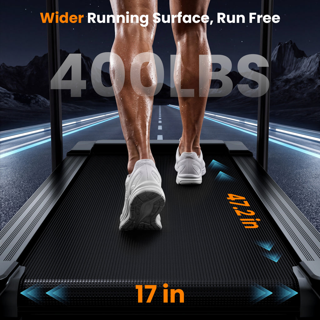 COFUNOK 16% Auto Incline Folding Treadmill ,4.0HP Treadmill for Home and Office,300-400LBS Capacity,10MPH Incline Treadmill with Heart Rate & Body Fat Monitor,App