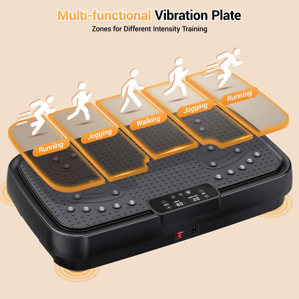 COFUNOK Vibration Plate Exercise Machine, 300 lbs Capacity, Whole Body Vibration Platform with Bluetooth, 99 Speeds, Resistance Bands, Remote Control & Touchscreen
