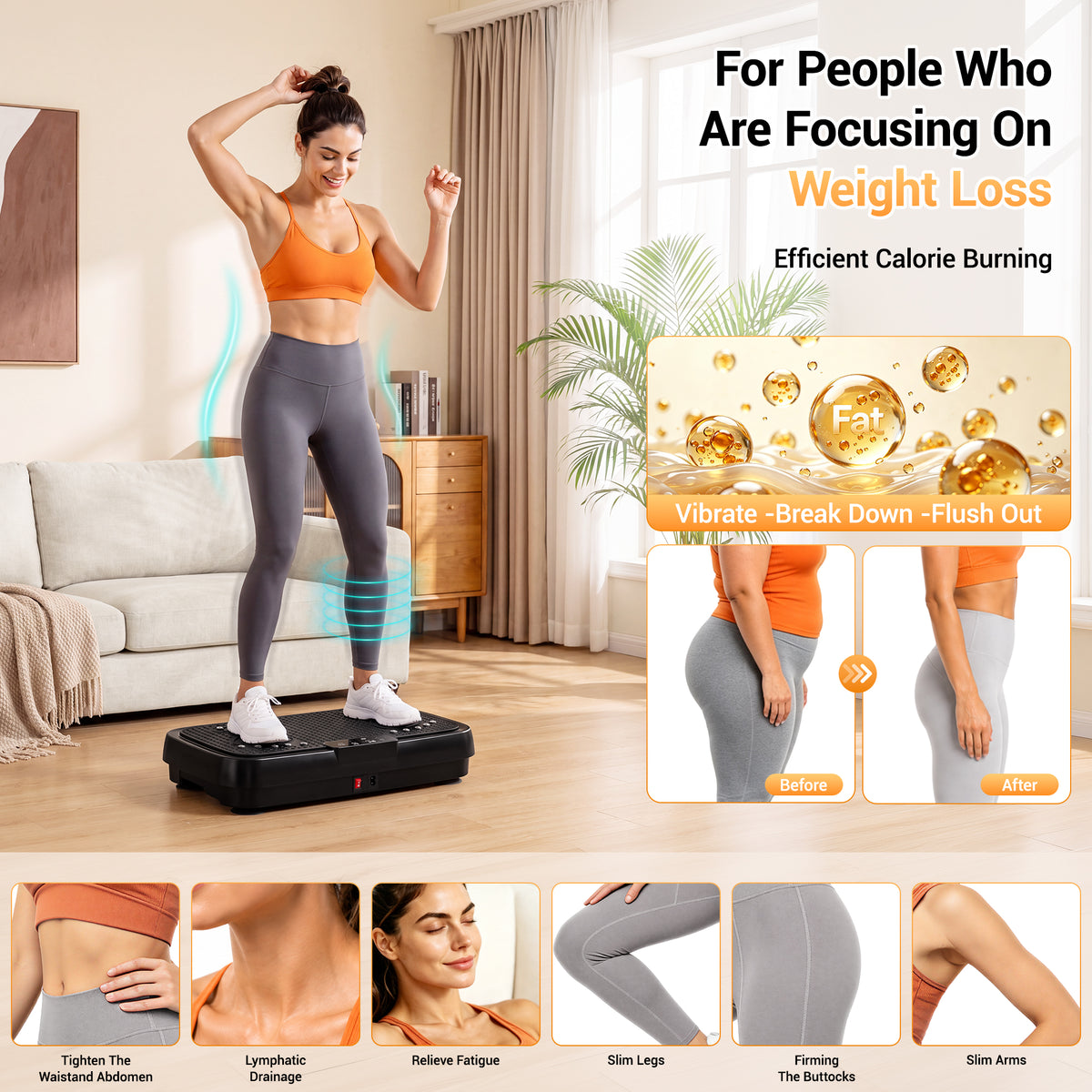 COFUNOK Vibration Plate Exercise Machine, 300 lbs Capacity, Whole Body Vibration Platform with Bluetooth, 99 Speeds, Resistance Bands, Remote Control & Touchscreen
