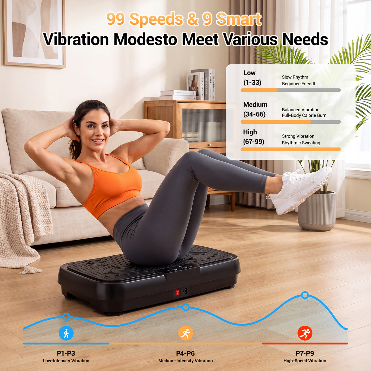 COFUNOK Vibration Plate Exercise Machine, 300 lbs Capacity, Whole Body Vibration Platform with Bluetooth, 99 Speeds, Resistance Bands, Remote Control & Touchscreen