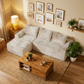 COFUNOK Boneless Couches for Living Room, 94" L-Shaped Sectional Sofa, Corduroy, Left Chaise, Camel