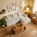 Modular Sectional Sofa Couches L-Shape Couch 3 Seat Modular Sofa Memory Foam Sectional Couches for Living Room, Cloud Couch with Oversized Chaise(Right Facing Chaise, Camel)