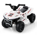COFUNOK 12V Electric Kids Ride-On ATV Quad w/ Bluetooth, 2mph Max, Treaded Tires, LED Lights, Radio - White
