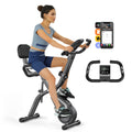 330LBS Capacity, Upright Compact Indoor Cycling Bike for Home Workouts (Gray)