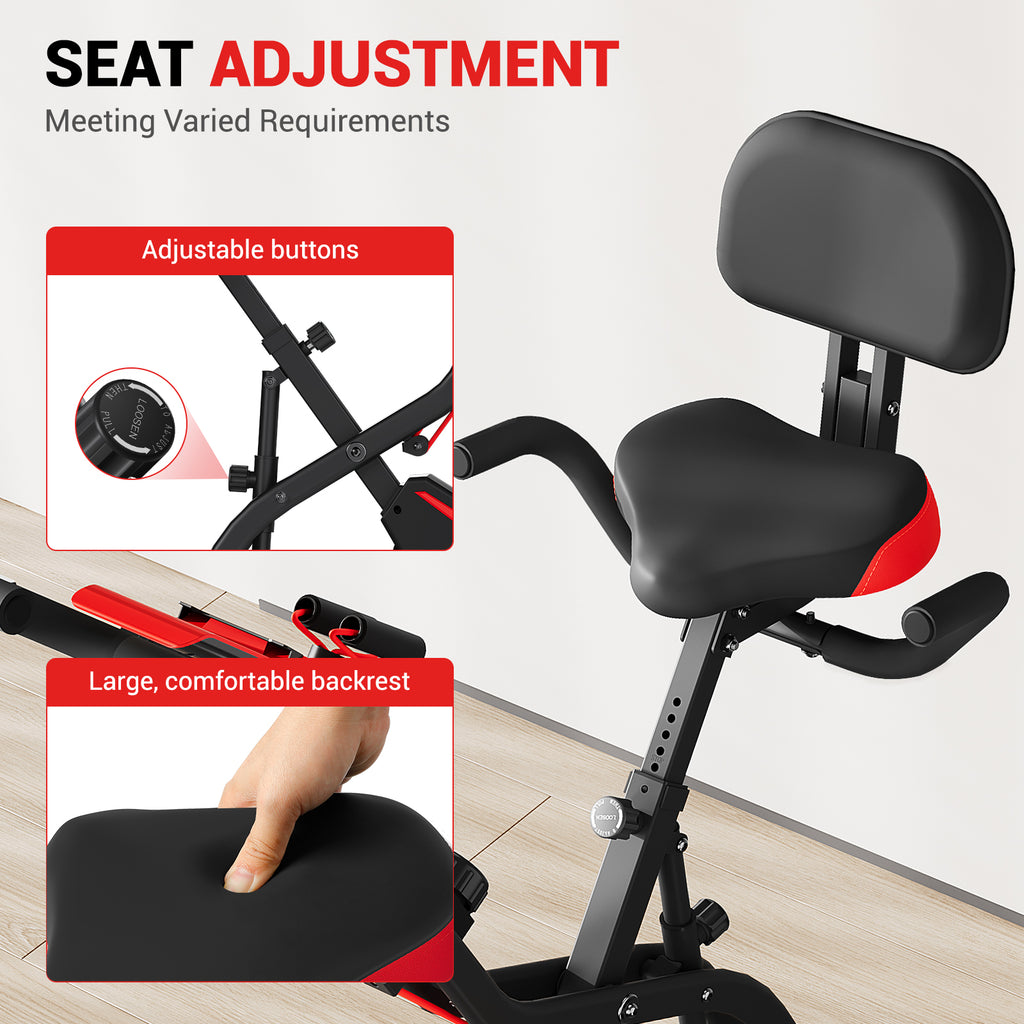 Folding Exercise Bike,10-Level Magnetic Quiet Resistance, 330LBS Capac ...