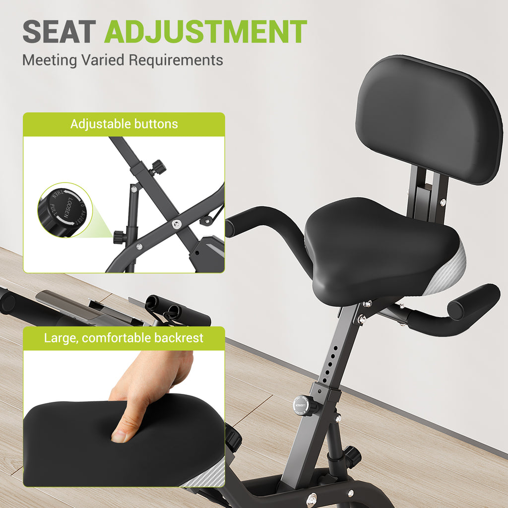 330LBS Capacity, Upright Compact Indoor Cycling Bike for Home Workouts (Gray)