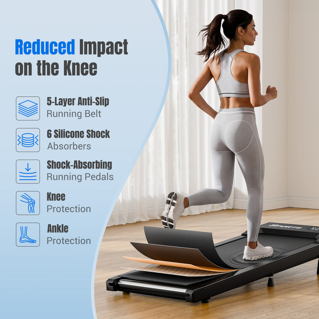 COFUNOK Walking Pad Treadmill with 10% Manual Incline, 2.5 HP Under Desk Treadmill, 1.0–4.0 MPH, 265 lbs Capacity, Remote Control and LED Display