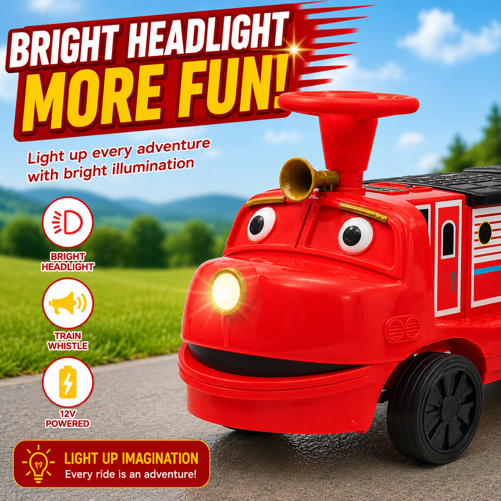 Officially Licensed Chuggington 12V Electric Ride On Train for Kids, Max Speed 3.1 MPH, 150 lbs Capacity, Ages 3-8, Red