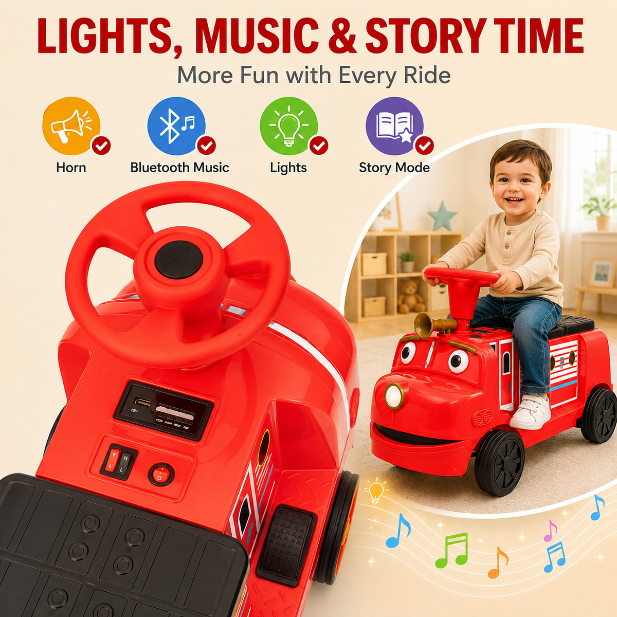 Officially Licensed Chuggington 12V Electric Ride On Train for Kids, Max Speed 3.1 MPH, 150 lbs Capacity, Ages 3-8, Red
