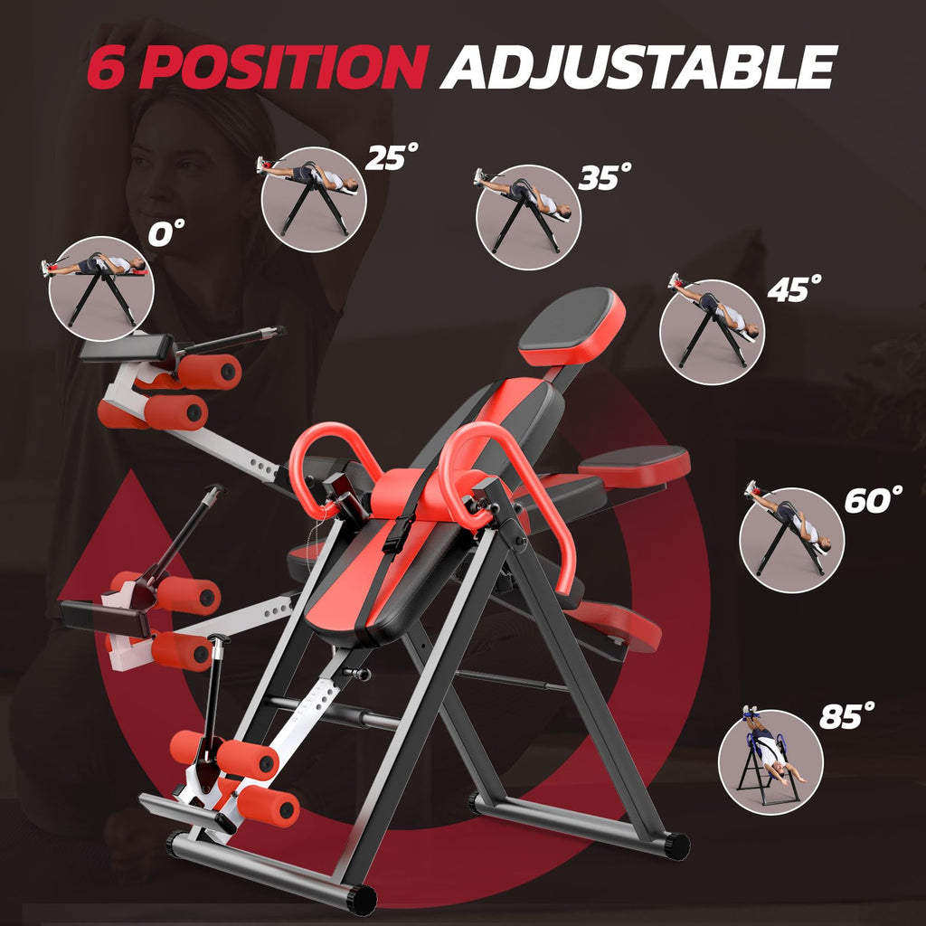 Heavy Duty Inversion Table, 300lb Capacity Back Therapy Reflexology