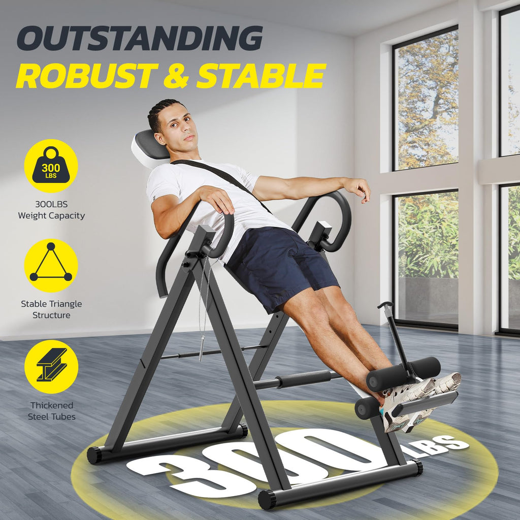 Heavy Duty Inversion Table, 300lb Capacity Back Therapy Reflexology