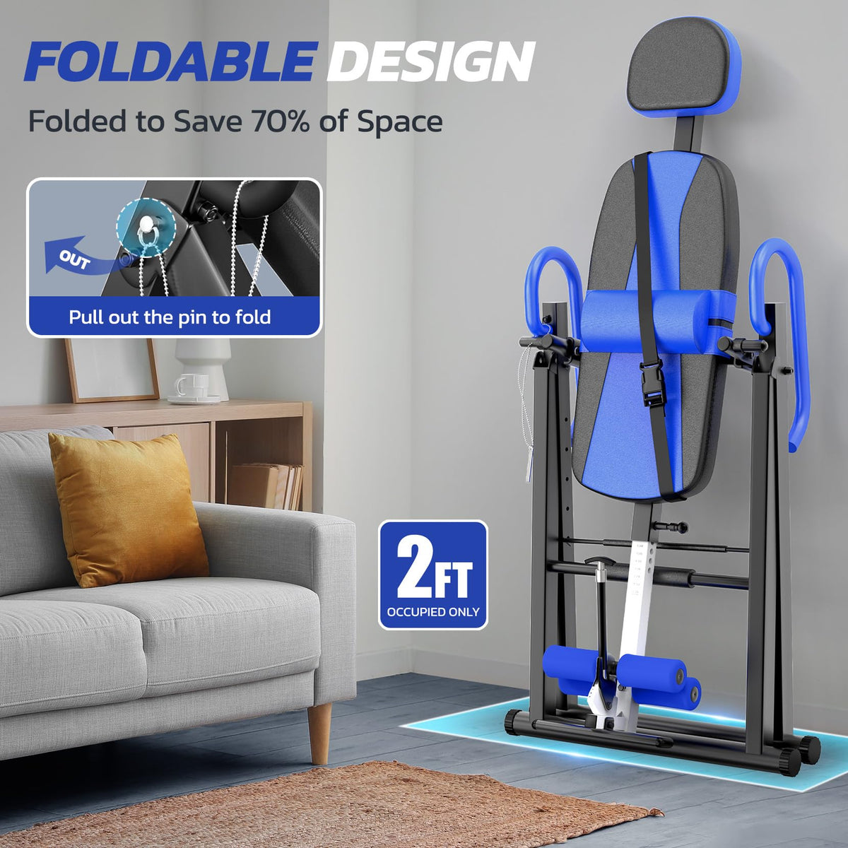 Heavy Duty Inversion Table, 300lb Capacity Back Therapy Reflexology