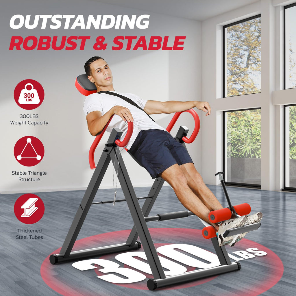 Heavy Duty Inversion Table, 300lb Capacity Back Therapy Reflexology